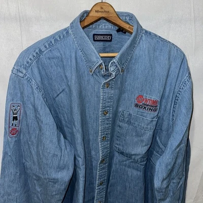Vtg 90's Showtime Championship Boxing LL Bean Denim Shirt Sz XL Made In USA - Image 1 of 4