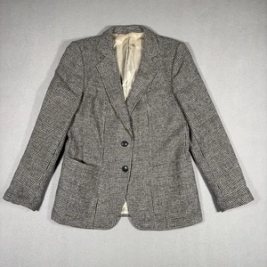 Harris Tweed Women's Plaid Houndstooth Jacket Blazer 7/8 Limited Edition Paris - Picture 1 of 14
