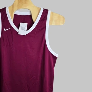 Nike Herren XXL Dri-FIT Team Basketball Trikot weinrot weiß Tank Top Neu mit Etikett - Bild 1 von 10