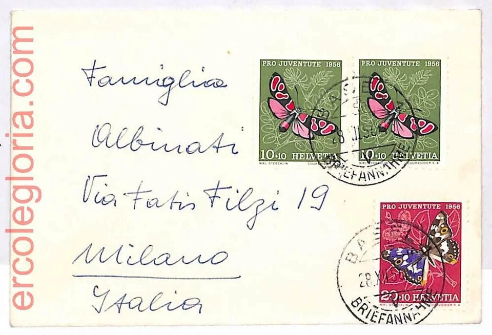 26799 - Suiza - Historia Postal - Portada - 1955 - Mariposas PRO JUVENTUTE Foto 1 de 1