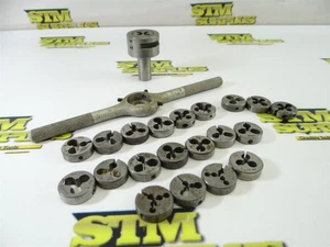 ACE ROUND DIE WRENCH 13/16" CAPACITY +HOLDER & 21 DIES #2-56NC TO 5/16"-40NS  - Picture 1 of 12