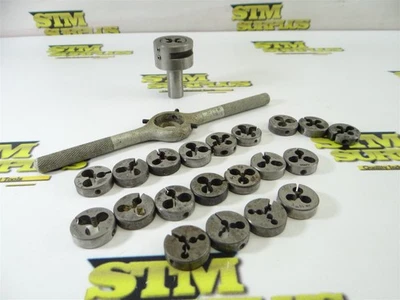 ACE ROUND DIE WRENCH 13/16" CAPACITY +HOLDER & 21 DIES #2-56NC TO 5/16"-40NS  - Image 1 of 4