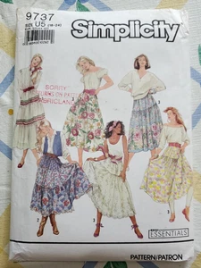 Rock Stufen Boho Prairie 16-24 Simplicity 9737 Schnittmuster ungeschnitten Maxi lang - Bild 1 von 2
