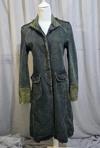 Karen Millen Denim Coat s.10 Longline Jacket Vintage Wash  - Picture 1 of 9