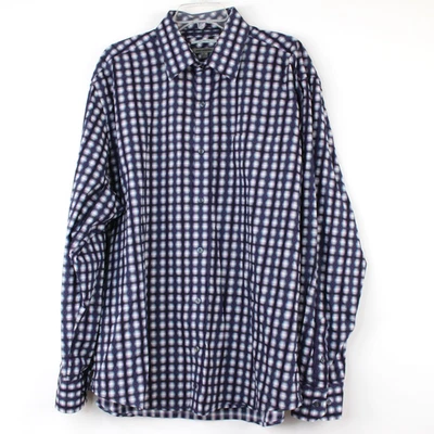 Johnson & Murphy Shirt Men's XL Purple Plaid Long Sleeve Button Up Casual Preppy - Image 1 of 4