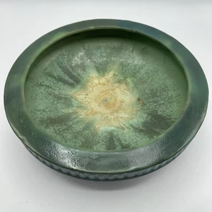 CERÁMICA FULPER 10.5" CUENCO REDONDO VERDE, MARFIL Y AZUL FLAMBÉ ARTESANÍAS JARDINERA - Imagen 1 de 12