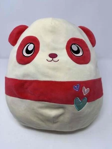 Squishmallow Penelope Panda Red & White with Hearts Plush 2018 12” Plush LOVE ME - Picture 1 of 7