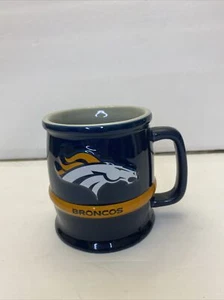 Denver Broncos NFL Football Raised 3d Blue Orange Large Coffee Mug New With Tags - Picture 1 of 7