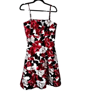 White House Black Market sleeveless red black & white dress 12 - Picture 1 of 8