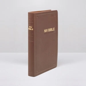 NIV English Bible | Large Print Hardcover | Dark Brown PU | Single Volume - Foto 1 di 6