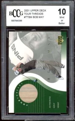 Tarjeta de golf Bob May 2001 Upper Deck Tour Threads #ttbm BGS BCCG 10 Foto 1 de 2