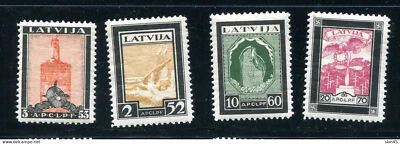 Letonia 1933 Tumbas de correo aéreo para aviadores conjunto perfecto MNH/MH 13183 Foto 1 de 2