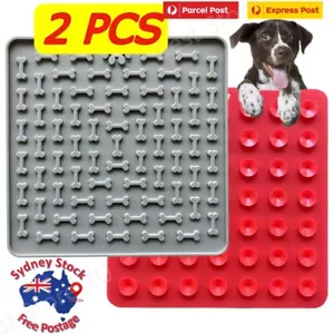 Silicone Dog Pet Lick Mat Pad Boredom Buster Slow Feeder Bath Grooming Helper AU - Picture 1 of 8