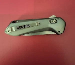 Gerber Highbrow Compact A/O Spring Assisted Knife Gray (2.8" Stonewash Serr) - Picture 1 of 5