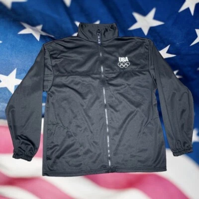 Chaqueta de pista del Comité Olímpico de Estados Unidos para hombre XL negra Foto 1 de 4