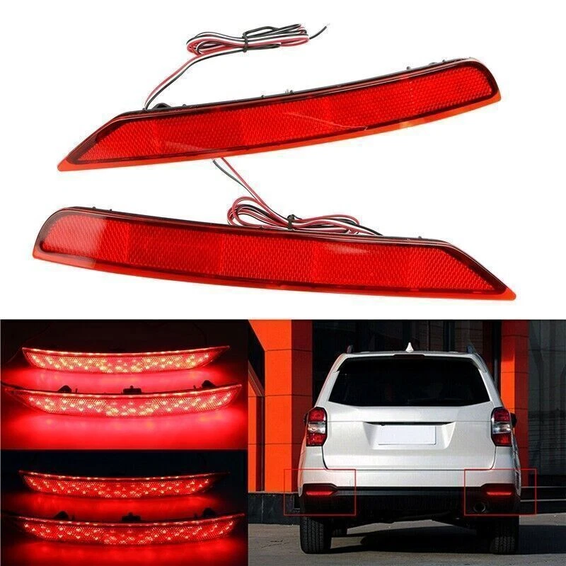 Luz de freno de parada trasera reflector parachoques trasero LED lente roja para 09+ Subaru Forester Foto 1 de 4