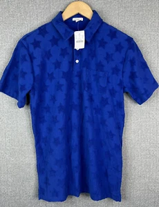 Crewcuts Boys Polo Shirt Size 16 Blue Stars Terry Cloth Short sleeve New - Picture 1 of 6