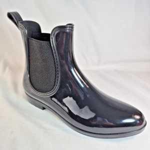 Seven 7 Rain Boots Women's Size 9 Halifax Black Short Ankle Pull On Bootie - Picture 1 of 9