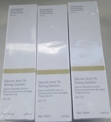 Glycolic Acid 7% Toning Solution 3.38 oz 100ml Lot Of 3 - Image 1 of 4