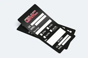4 x GMC Oil Change Service Reminder Stickers for Cars Trucks Vans -  Vinyl - Picture 1 of 1
