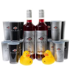 FICKEN Trinkspiel-Set | (2x 0,7 l) | Jostabeere | Partyschnaps | Likör - Bild 1 von 1