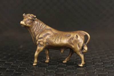 Estatua de ganado de buey fundido a mano chino figura coleccionable netsuke Foto 1 de 4