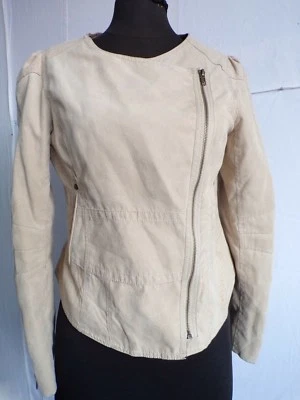 Jacqueline Riu_ Veste Femme.Style Perfecto. T38. Crème ( VF 01/24/1 ) - Photo 1/4