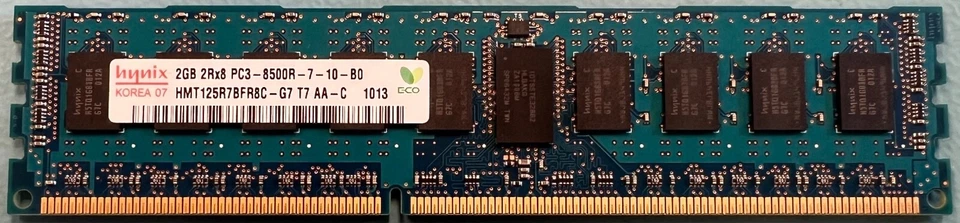 Sk Hynix HMT125R7BFR8C-G7 2GB PC3-8500 DDR3-1066Mhz Memory Module - Image 1 of 1