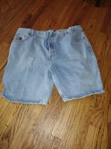 Vintage Tommy Hilfiger Traditional Baggy Fit Cotton Jean Shorts Blue 42 Tall - Picture 1 of 5