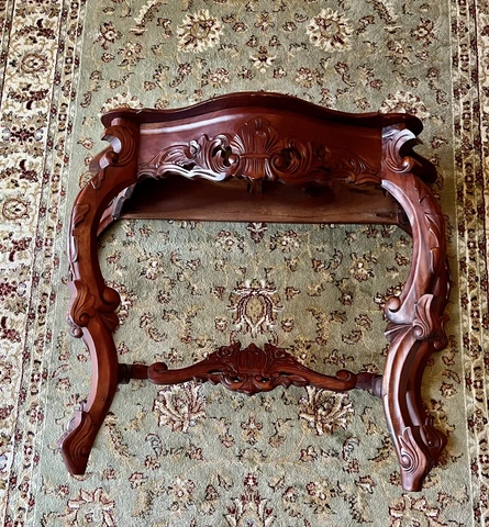 Victorian Design Carved Mahogany Console Cover