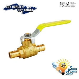 Paquete de 10 PEX Válvula de bola de cierre 1/2 "pulgada de puerto completo Latón (129-01) Sin plomo - Imagen 1 de 1