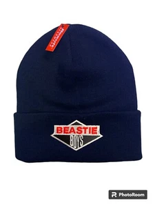 Beanie nero ricamato ispirato ai ragazzi Beastie. Retrò, Hip Hop. - Foto 1 di 1