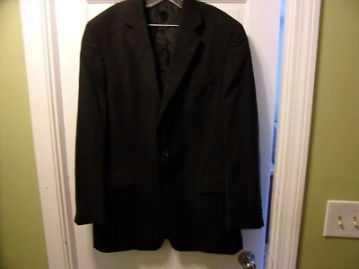 Chaqueta de traje Alfani para hombre talla 44w x 34L negra a rayas Foto 1 de 3