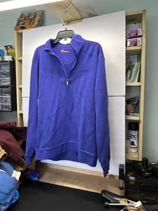 Orvis Mens Sweater Size Medium 1/4 Zip Pullover Blue Casual Cotton - Picture 1 of 3