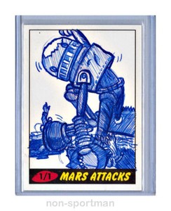 MARS ATTACKS TOPPS HERITAGE SKETCH LITTLE HOUSE