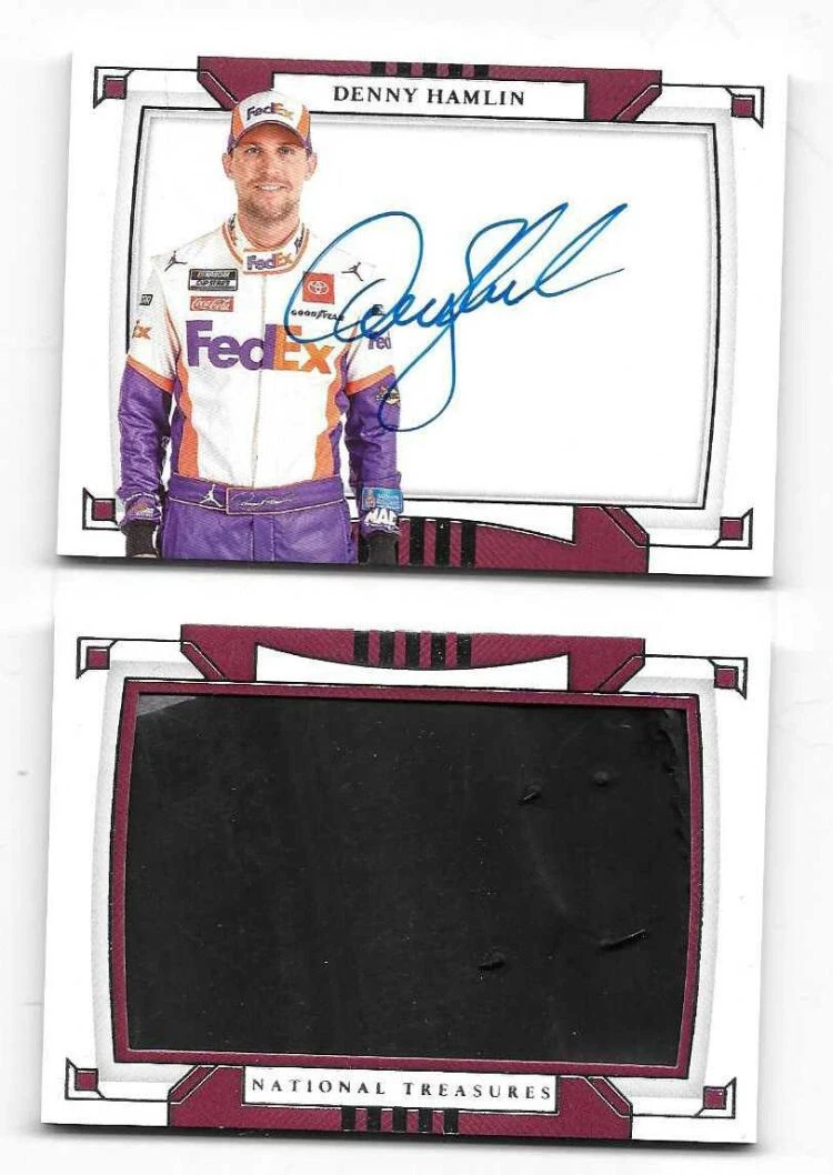 2020 National Treasures Racing Jumbo Tire Signature Booklet Denny Hamlin 25/25