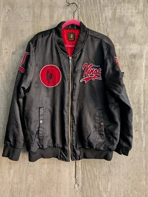 Jaqueta Bomber Last Kings Preta com Patches - Tamanho XL - Imagem 1 de 4