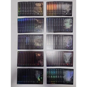 MTG Japanese FOIL x100 Full Art land Set of 10 each Innistrad Midnight Hunt MID - Picture 1 of 6