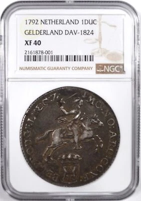 1792 NETHERLAND GELDERLAND DAV-1824 1 DUC NGC XF 40 - Image 1 of 2