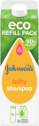 Johnson's Baby, pack de recharge écologique, shampooing pour bébé, formule No More Tears, 1 L
