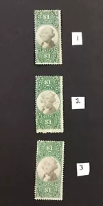 US 1872 F -VF Light Cancel Sc#R144 $1 REVENUE, - Picture 1 of 2