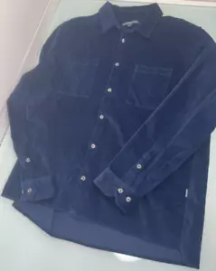 John Varvatos Cord Herren Flanell Shacket Jacke Hemd Große L Navy Blau - Bild 1 von 11