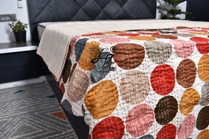 Baumwolle Kantha Quilt Handarbeit Bettlaken King Size Decken Traditionelle Tagesdecke - Bild 1 von 16