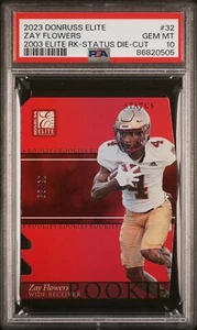 Donruss Elite 2023 - #32 Zay Flowers ['03 Rookies Status D/C] 03/99 RC PSA 10 - Imagen 1 de 3