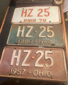 3 Ohio License Plates HZ 25 - Picture 1 of 11