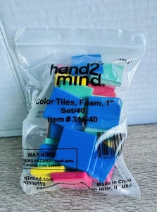 Hand2Mind 10 Packungen mit 40 Schaumstoff 1 Zoll Fliesen Mathe-Schule-Zählen #315 400 insgesamt - Bild 1 von 3