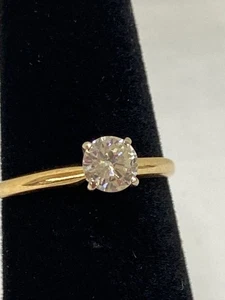 14K RUNDER BRILLANTSCHLIFF DIAMANT SOLITÄR VERLOBUNGSRING GELBGOLD (TDW030418) - Bild 1 von 10