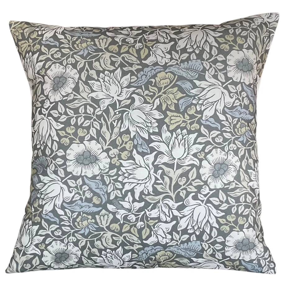 Clarke & Clarke William Morris Mallow Slate/Dove Arts Crafts Cushion Cover 16” - Image 1 of 4