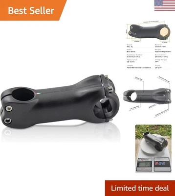 Lightweight 70mm Carbon Fiber Stem, 31.8mm, Ideal for Road and MTB Cycling - Image 1 of 4