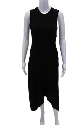 Vestido midi de punto acanalado cuello redondo sin mangas negro talla 0 Allsaints para mujer Foto 1 de 4